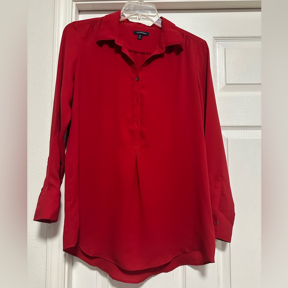 Red Lands End Blouse 14